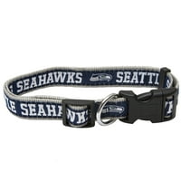 Animale de companie primul NFL Seattle Seahawks Dog Collar-guler de fotbal rezistent, durabil și reglabil pentru câini pisici-Mediu