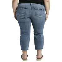 Silver Jeans Co. Femei Plus Dimensiune Avery mare creștere drept Cultură blugi talie dimensiuni 12-24