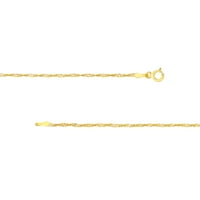 10k Aur Galben 20 Singapore Lanț colier W inel de primăvară-femei