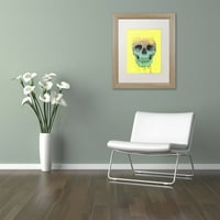 Marcă comercială Fine Art Pop Art Skull Canvas Art de Balazs Solti, mat alb, cadru de mesteacăn