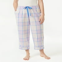 Pantaloni de pijama Capri țesute pentru femei Joyspun, Dimensiuni S până la 3X
