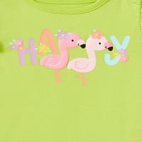Garanimals Fete Pentru Copii Fericit Flamingo Grafic Flutter Maneca Bodysuit