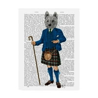 Marcă comercială Fine Art 'West Highland Terrier în Kilt' Canvas Art de Fab Funky