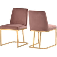 Scaune de sufragerie Aukfa Set 6, scaun modern cu accent baza metalica aurie minimalista, scaune tapitate din catifea fara brate
