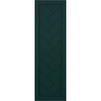 Ekena Millwork 15 W 65 h true Fit PVC singur panou Herringbone stil modern fix Mount obloane, Verde termic