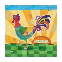 Marcă comercială Fine Art 'Spunky Roosters 1' Canvas Art de Holli Conger