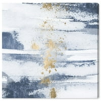 Wynwood Studio Abstract Wall Art Canvas printuri 'soare și ploaie mare' vopsea-albastru, auriu