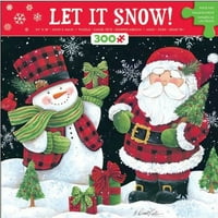Ceaco-Let It Snow-om de zăpadă în carouri și Moș Crăciun-Jigsaw Puzzle