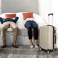 Irene Inevent valize de depozitare ABS 3 în bagaje Carcase de cărucior impermeabile cu roți Spinner Bagaje de călătorie, Gri