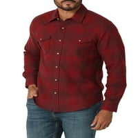 Wrangler pentru bărbați cu mânecă lungă, cămașă din flanelă periată, Dimensiuni S-5XL