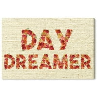 Wynwood Studio tipografie și citate Wall Art Canvas printuri 'Day Dreams' Citate și ziceri inspiraționale-roșu, maro