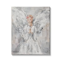 Stupell Industries Îngerul cerului în rugăciune Portret de fermă Vintage, 48, Design de Debi Coules