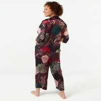 Set de somn pijama din Satin Joyspun pentru femei, 2 piese, Dimensiuni S până la 3x