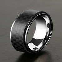 Bijuterii De Coastă Din Oțel Inoxidabil Din Fibră De Carbon Overlay Comfort Fit Ring