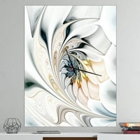 Ceas De Perete Modern Designart 'White Stained Glass Floral Art'
