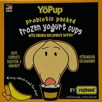 Yopup probiotice congelate Dog iaurt cupe cu banane și unt de arahide, 3. cupe oz