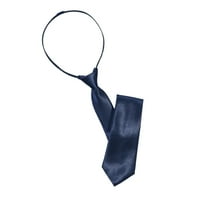 Unic chilipiruri Mens polyster Zip Pre-a făcut până fermoar Cravată moda Cravata albastru inchis
