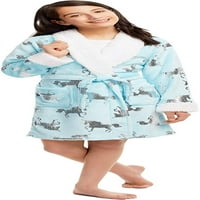 Jellifish Copii Fete imprimate Fleece pijama halat cu buzunare dimensiuni 4-16