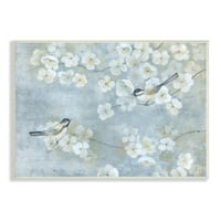 Stupell Industries cântec Sparrow păsări ramuri de copac flori florale moi, 10, Design de Tava Studios