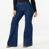 Blugi Sofia Jeans pentru femei Flare Trouser High-Rise Jeans, 30,5 inseam