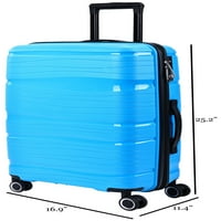BalanceFrom,, valiză laterală tare cu roți Spinner, albastru, Set de 3