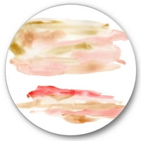Designart 'Abstract Clouds Set cu roz auriu bej și roșu' modern Circle Metal Wall Art-Disc de 11