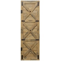 - Cadru hambar usa lemn panou de perete arta cu detalii metalice