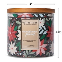 Deco Collection by Colonial Candle, lumânare cu borcan parfumat cu prune de afine, lumânare cu borcan parfumat cu 3 fitile cu