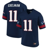 Fanaticii bărbaților au marcat tricoul jucătorului de masă Julian Edelman Navy New England Patriots