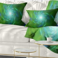 Designart Green Fractal Whirlpool Design - pernă abstractă-18x18