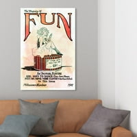 Wynwood Studio Publicitate Wall Art Canvas Print 'Lets Have Fun' Benzi Desenate-Alb, Roșu