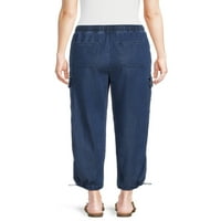 Pantaloni Jogger pentru femei Time and Tru Parachute Cargo, 29 Inseam, dimensiuni XS-XXL