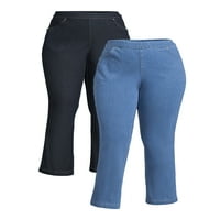 Just My Size femei Plus Size 4-buzunar Stretch Bootcut Jeans, 2-Pack, de asemenea, în Petite
