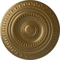 Ekena Millwork 3 4OD 3 8p Artis medalion de tavan, aur PAL Pictat manual