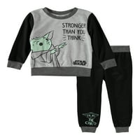 Baby Yoda Toddler Boy Sweatshirt & Jogger Pantaloni Costum Set, 2 Piese
