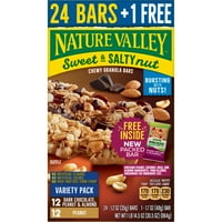 Nature Valley Granola Bars Sweet & Salty Variety Pack, ct + Bar ambalat gratuit