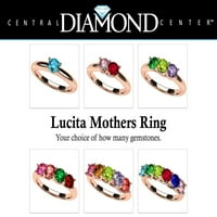 Nana Lucita Adult female Mothers Ring 1-Pietre în aur roz de 10k, cadou de Ziua Mamei-Mărimea 6. Pietră3