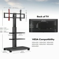 Mobile Tv Coș TV Stand cu roți și rafturi pentru televizoare cu ecran plat TT306503GB
