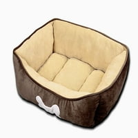 HappyCare Textile dreptunghi clasic pat mare pentru câini și animale de companie, ciocolată