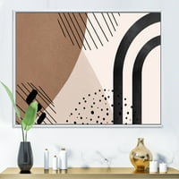 Designart 'forme și forme abstracte din fildeș în teracotă i' modern Framed Canvas Wall Art Print