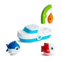 Munchkin Deep Sea Fishin ' Toddler baie jucărie joc Cu Pește magnetice, barca, și Rod