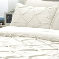 Bedsure Pinch încreți în jos Alternative fular Set Twin Dimensiune Solid Ivory pat într-o pungă