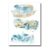 Designart 'Abstract of Clouds dark Blue Colored II' modern Canvas Wall Art Print