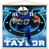 Indianapolis Colts-afiș de perete Jonathan Taylor cu cadru Magnetic, 22.375 34