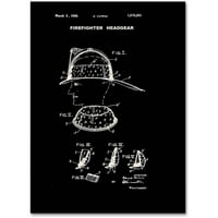 Marcă comercială Fine Art Firefighter Headgear Patent Black Canvas Art de Claire Doherty