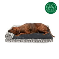 FurHaven Pet Products Southwest Kilim Deluxe Chaise Lounge gel de răcire spumă cu memorie Pat pentru animale de companie în stil