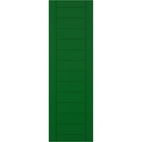 Ekena Millwork 18 W 73 h true Fit PVC șipcă orizontală încadrată în stil Modern obloane cu montare fixă, Verde Viridian
