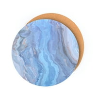 Delicat acasă marmură plută folie imprimate marmură granit proiectat plută groasă texturate 15 15 rotund Placemat Set de în Marina