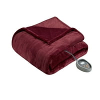 Beautyrest încălzit Microlight la Berber pătură solidă, plin, roșu