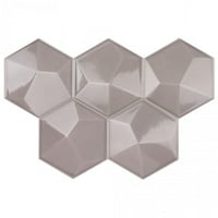 Magen 3d-he Gri lustruit placi ceramice hexagon eșantion